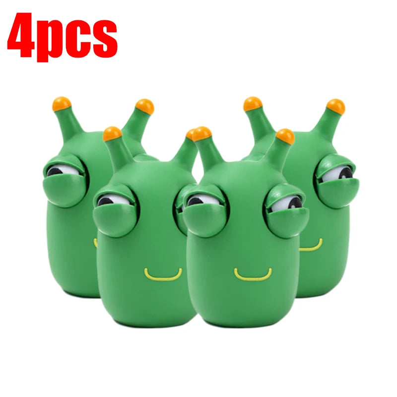 Eye-popping Green Worm Squshy Toy | Stress Relief for Kids and Adults