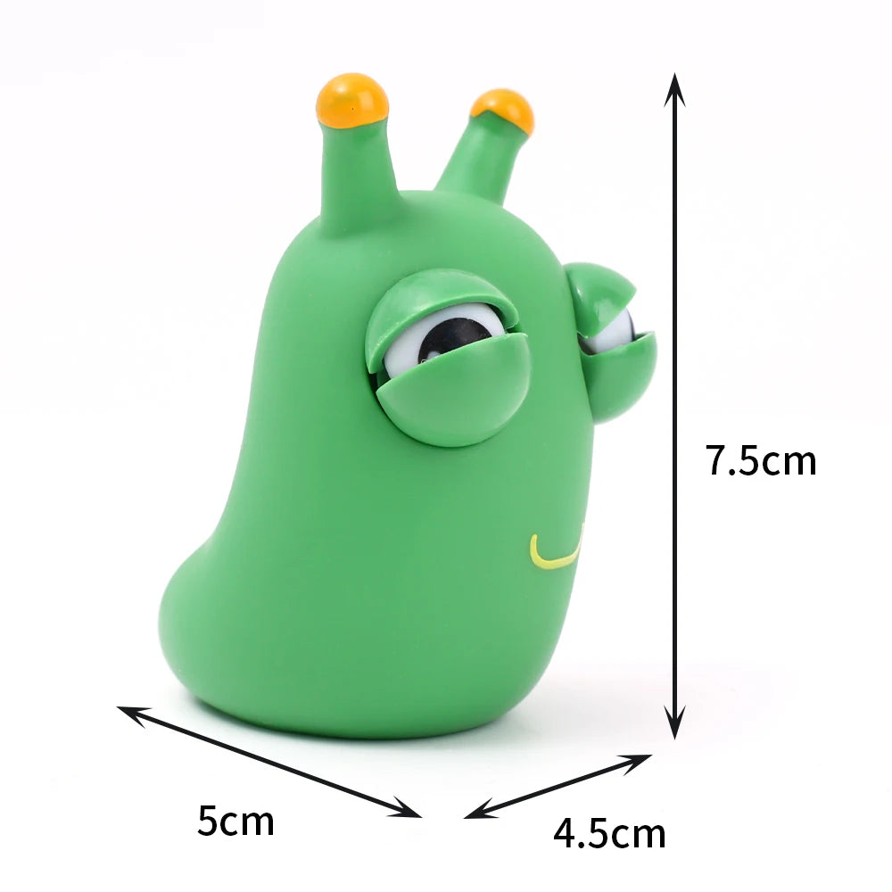 Eye-popping Green Worm Squshy Toy | Stress Relief for Kids and Adults
