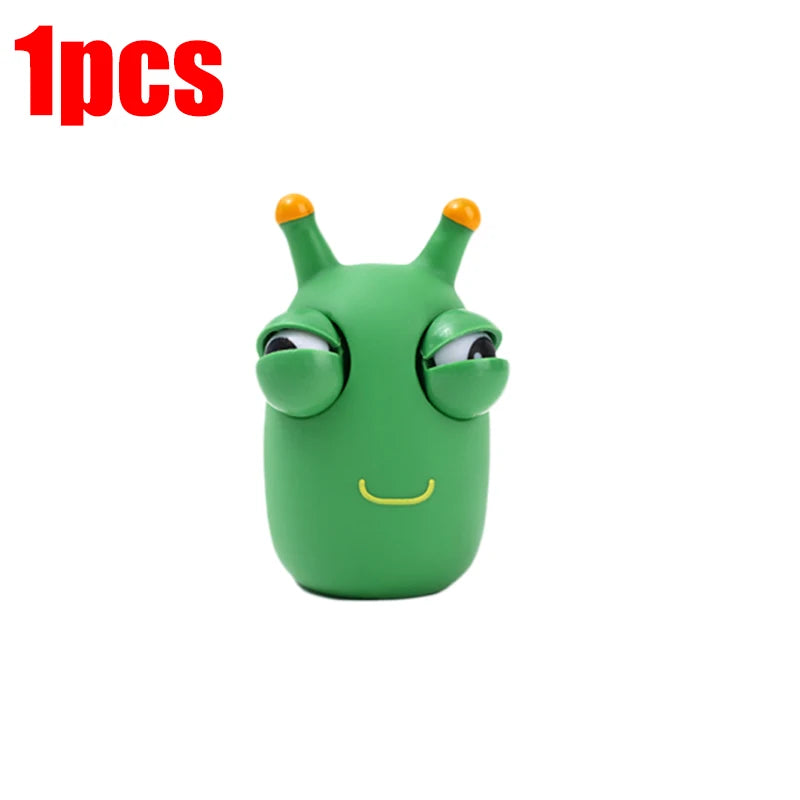 Eye-popping Green Worm Squshy Toy | Stress Relief for Kids and Adults