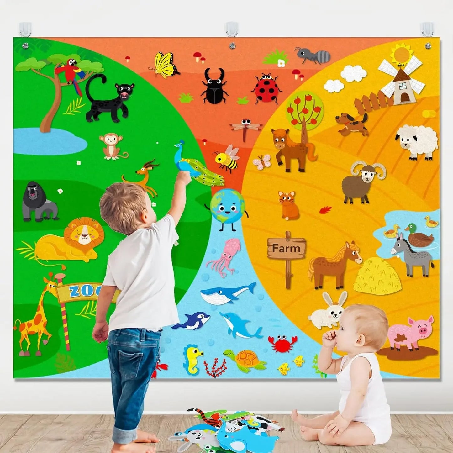 Story Board Wall Mat Set Toy | Preschool Interactive Learning for Kids