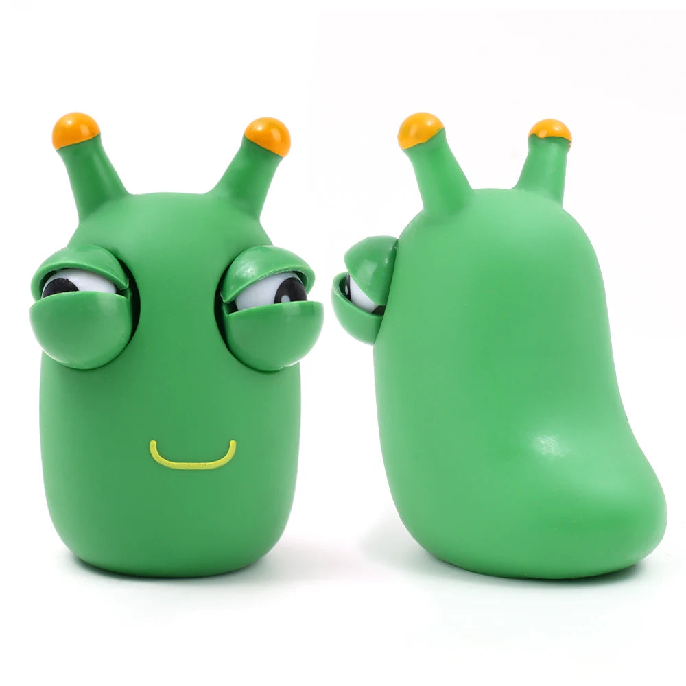Eye-popping Green Worm Squshy Toy | Stress Relief for Kids and Adults