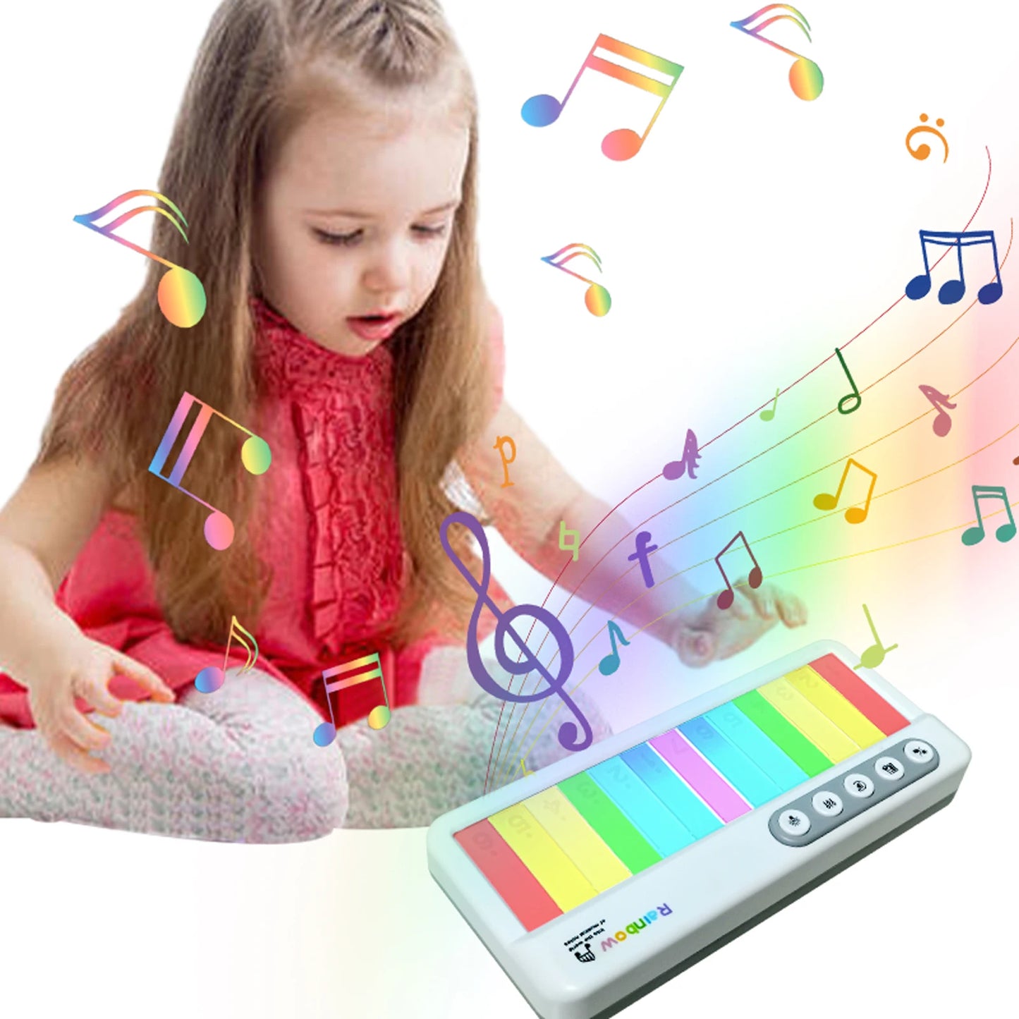 Rainbow Light Piano Music Toy (5 Instruments and 13 Melody Music)
