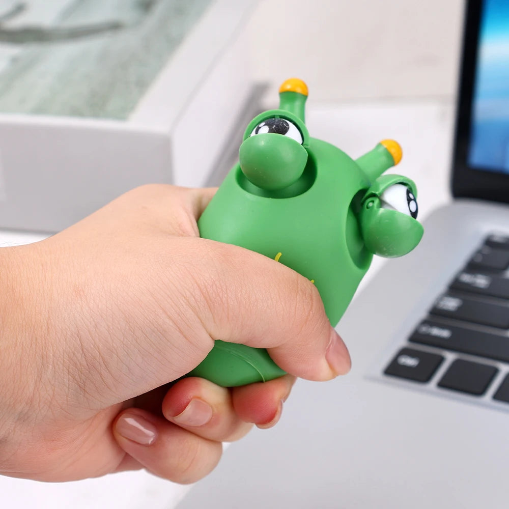 Eye-popping Green Worm Squshy Toy | Stress Relief for Kids and Adults