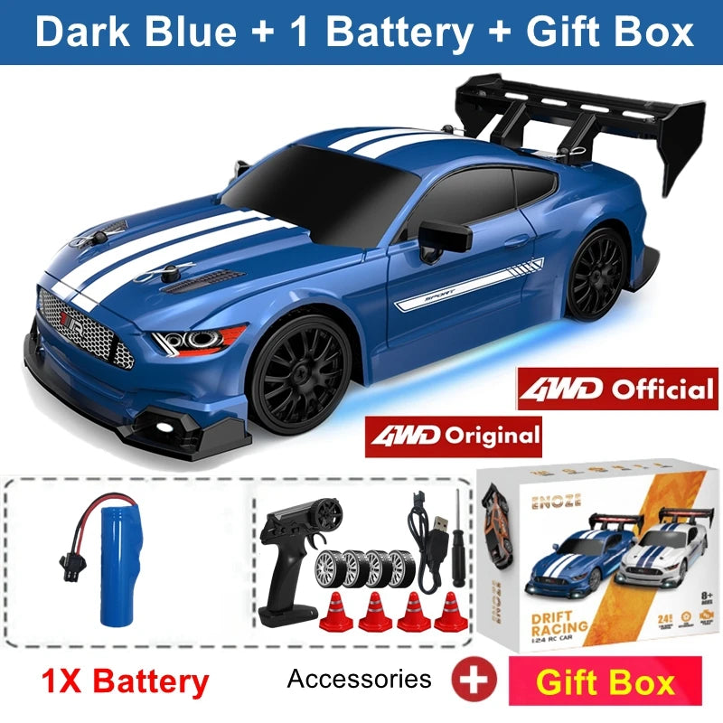 4WD RC Drift Car with Interchangeable Tires (For Kids and Adults)