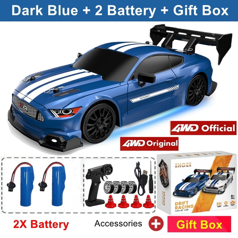 4WD RC Drift Car with Interchangeable Tires (For Kids and Adults)