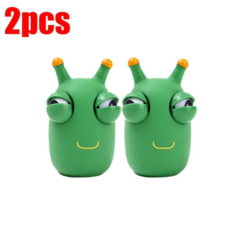 Eye-popping Green Worm Squshy Toy | Stress Relief for Kids and Adults