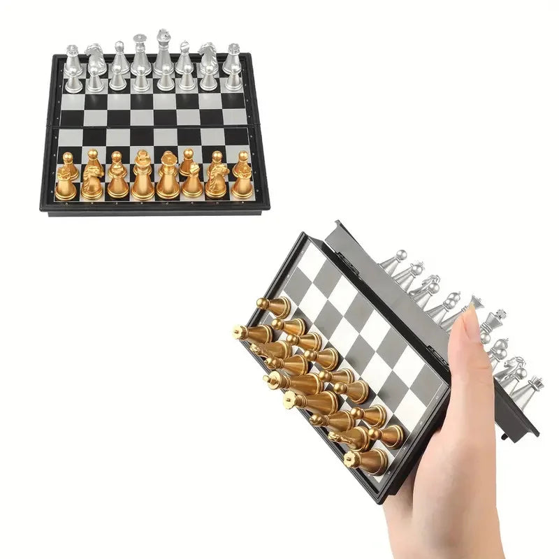 Compact Magnetic Board Games (Chess / Checkers / Backgammon)