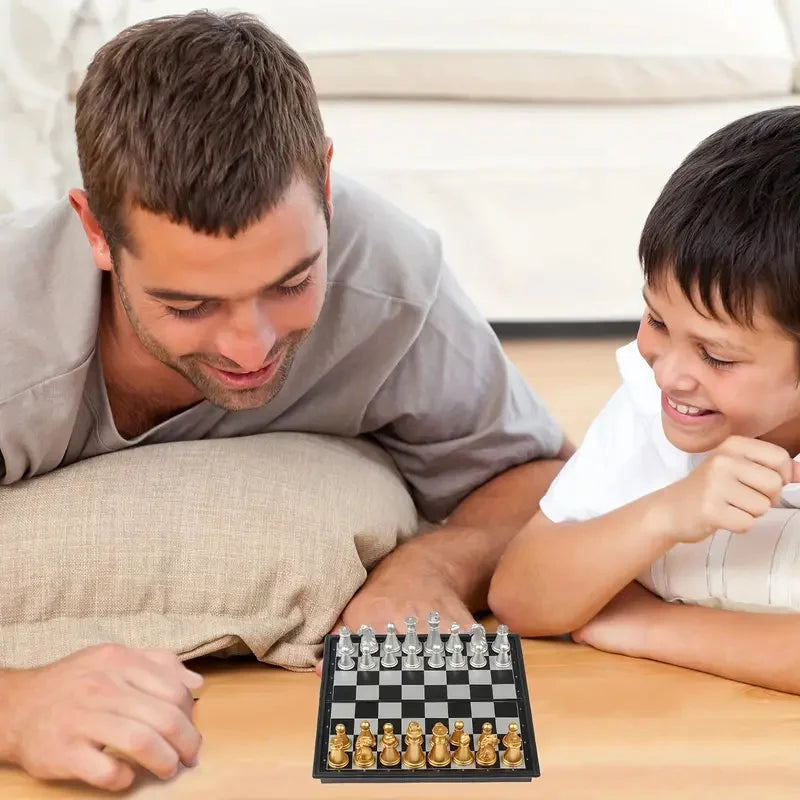 Compact Magnetic Board Games (Chess / Checkers / Backgammon)
