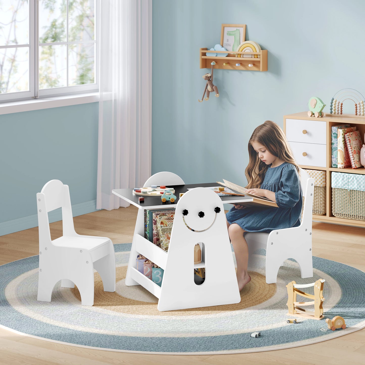 Children's Table Set with 2 Chairs a Painting Table | Kids Study Table