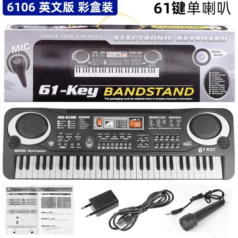 Electronic Music Keyboard with Microphone (Musical improvement Toy for Kids)