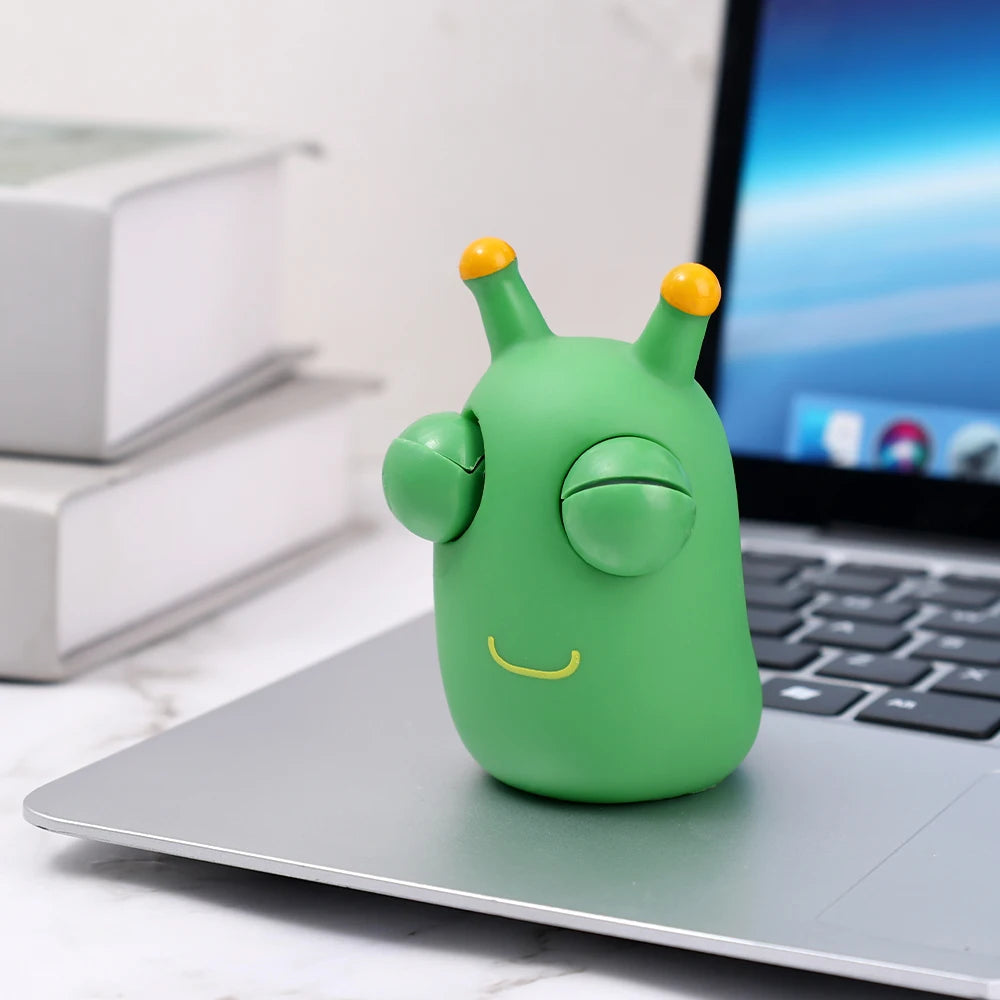 Eye-popping Green Worm Squshy Toy | Stress Relief for Kids and Adults