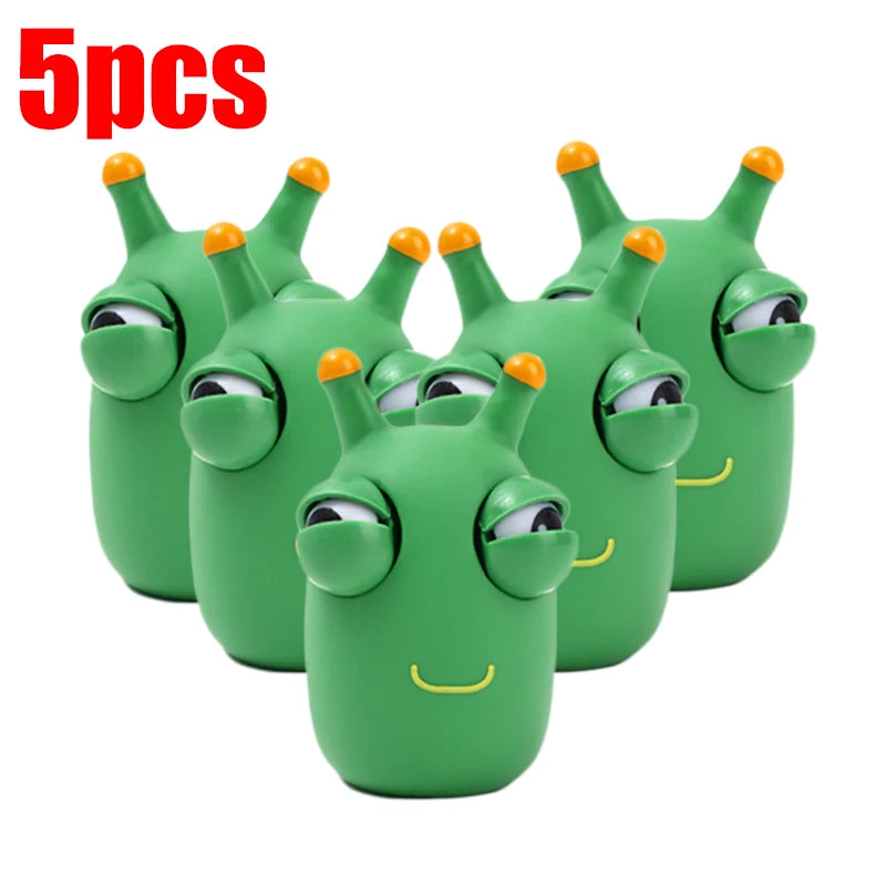 Eye-popping Green Worm Squshy Toy | Stress Relief for Kids and Adults